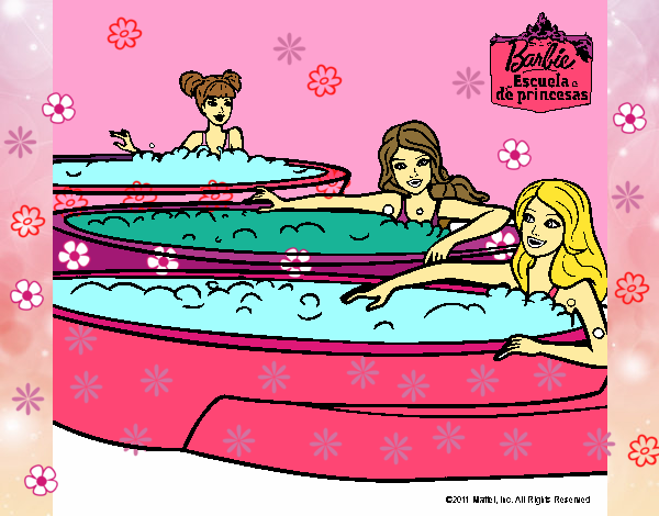 Barbie y sus amigas en el jacuzzi