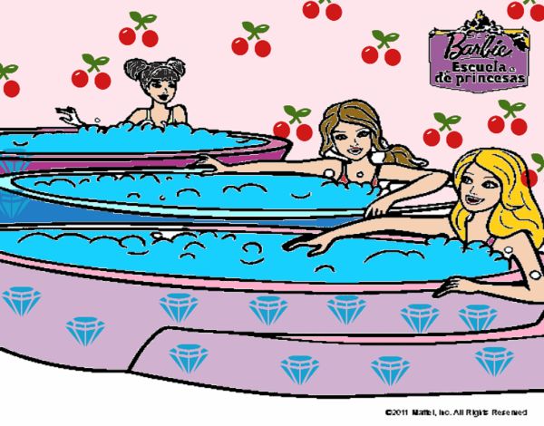 Barbie y sus amigas en el jacuzzi