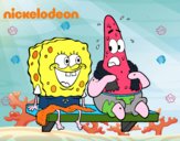 Bob Esponja y Patricio en bañador