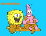 Bob Esponja y Patricio en bañador