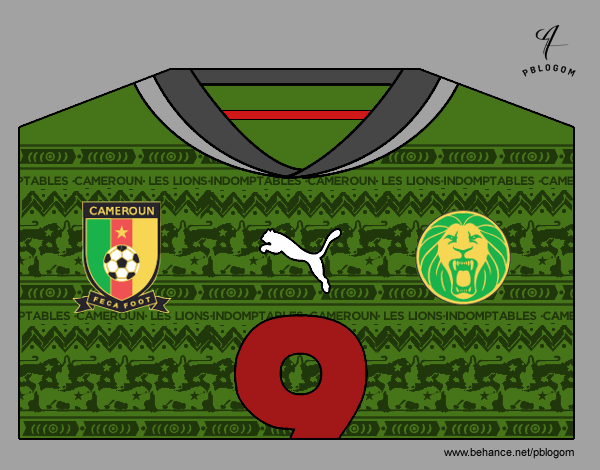 Camiseta del mundial de fútbol 2014 de Camerún