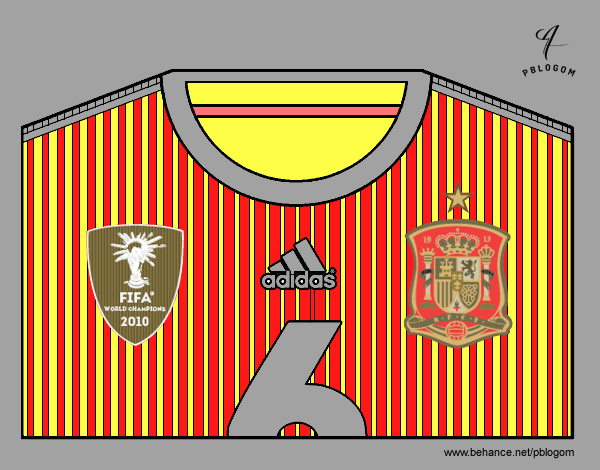 Camiseta del mundial de fútbol 2014 de España