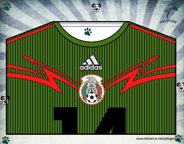 Camiseta del mundial de fútbol 2014 de México