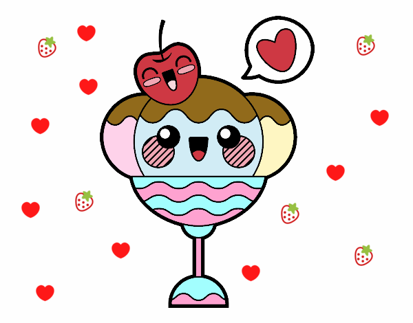 Copa de helado kawaii