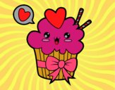 Cupcake kawaii con lazo