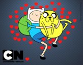 Finn y Jake abrazados