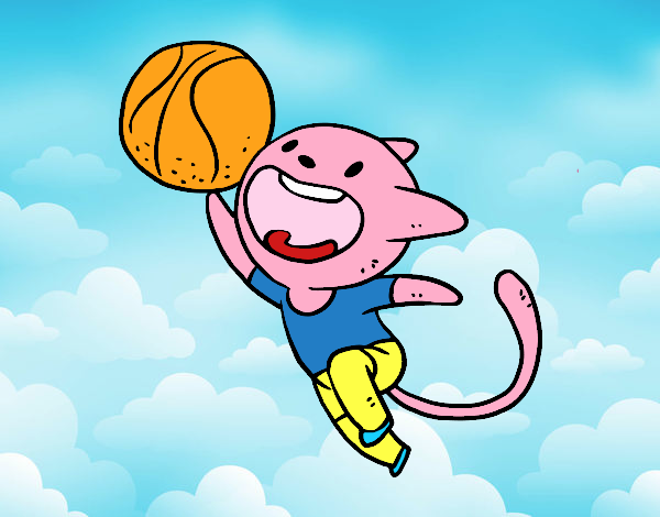 Gato jugando a baloncesto