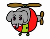 Helióptero con elefante