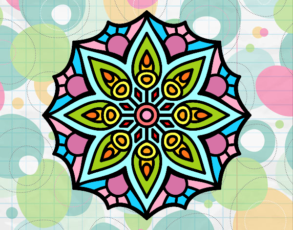 Dibujo Mandala simetría sencilla pintado por sofi456