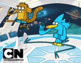 Mordecai y Rigby karatekas