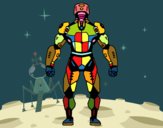 Dibujo Robot luchador de espaldas pintado por juaqu