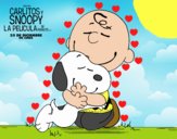 Snoopy y Carlitos abrazados