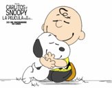 Snoopy y Carlitos abrazados