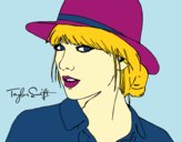 Dibujo Taylor Swift con sombrero pintado por linda423