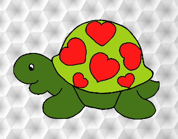 la tortuga con corazones