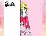 Barbie con cazadora de cuadros