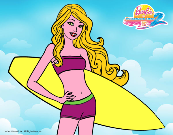 Barbie con tabla de surf