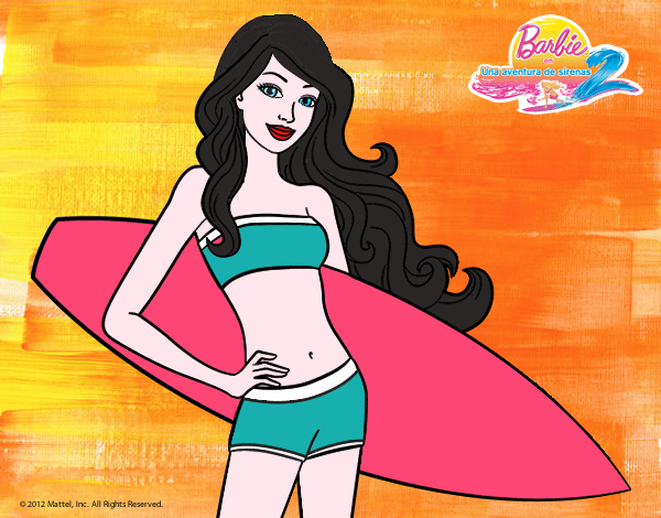 Barbie con tabla de surf