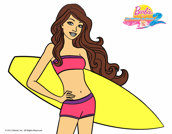 Barbie con tabla de surf