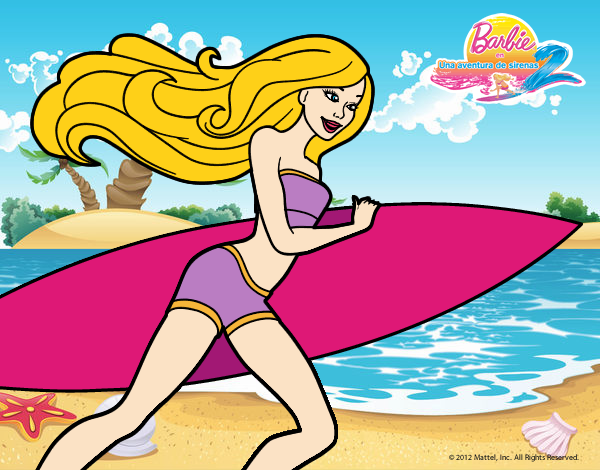 Barbie corre al agua