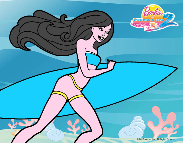 Barbie corre al agua