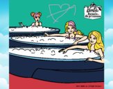 Barbie y sus amigas en el jacuzzi