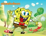 Dibujo Bob Esponja saludando pintado por aaaaaaaz