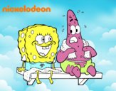 Bob Esponja y Patricio en bañador