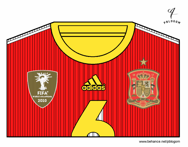 Camiseta del mundial de fútbol 2014 de España