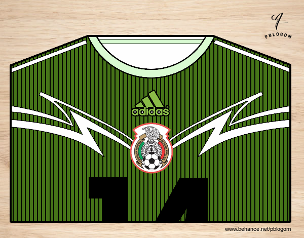 Camiseta del mundial de fútbol 2014 de México