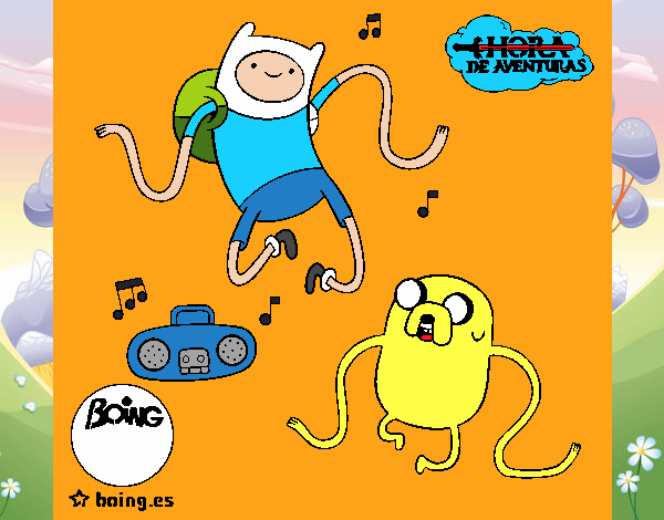 Finn y Jake escuchando música