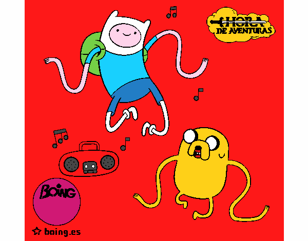 Finn y Jake escuchando música