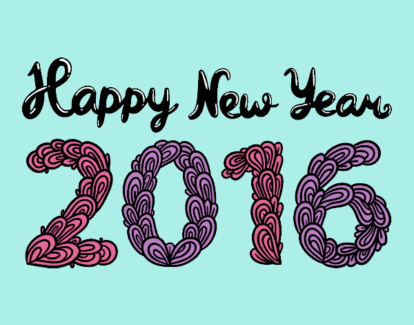 Dibujo Happy New Year 2016 pintado por mangli