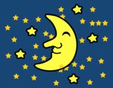 Luna con estrellas