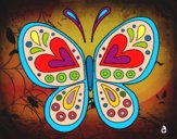 Dibujo Mandala mariposa pintado por kaluma
