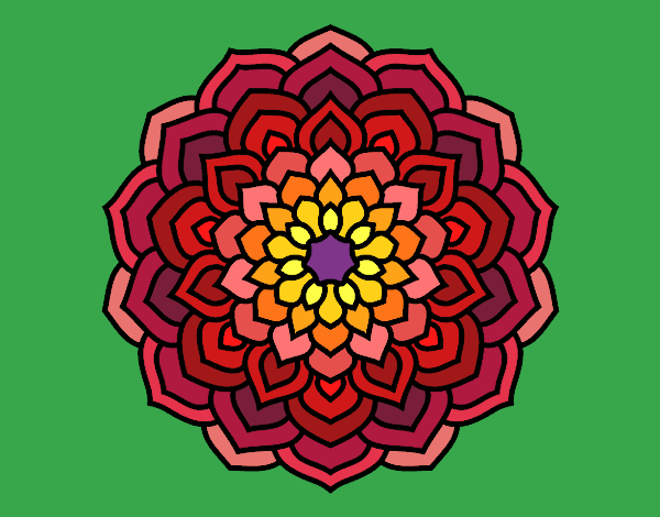 Dibujo Mandala pétalos de flor pintado por queyla