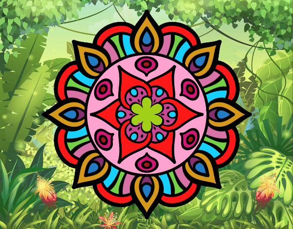 Dibujo Mandala vida vegetal pintado por ChechiG