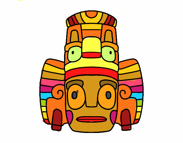 Dibujo de Máscara mexicana de rituales pintado por en  el día  27-07-16 a las 04:26:22. Imprime, pinta o colorea tus propios dibujos!