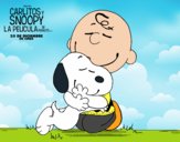 Snoopy y Carlitos abrazados