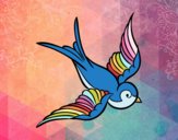 Dibujo Tatuaje de pájaro pintado por mangli