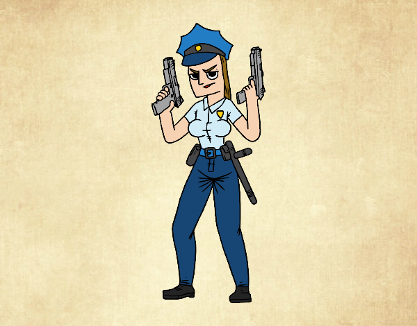 Dibujo Una mujer policia pintado por queyla