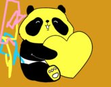 Dibujo Amor Panda pintado por viickii