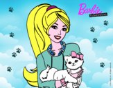 Barbie con su linda gatita