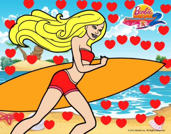 Barbie corre al agua