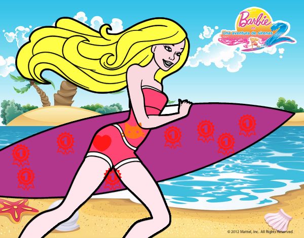 Barbie corre al agua