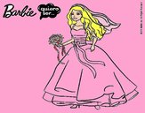 Dibujo Barbie vestida de novia pintado por amalia