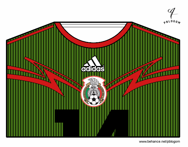 Camiseta del mundial de fútbol 2014 de México