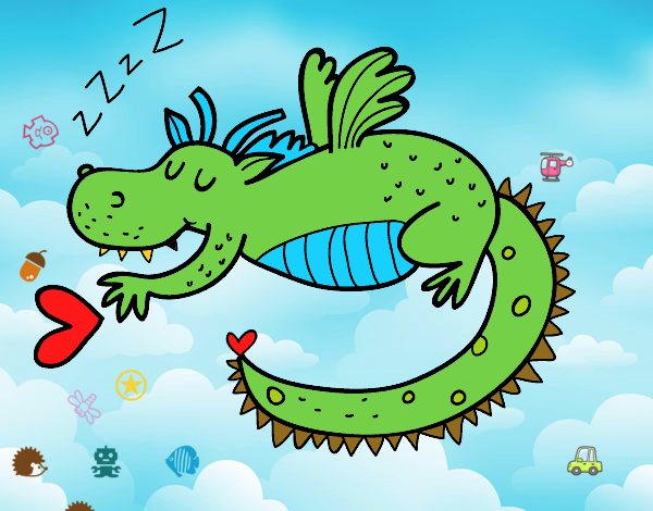 Dragón infantil durmiendo