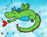 Dragón infantil durmiendo