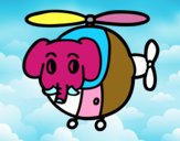 Helióptero con elefante